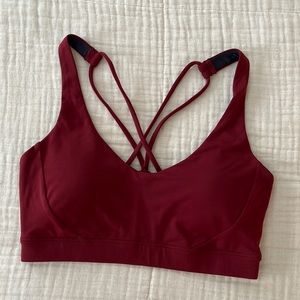 Prana Racerback Sports Bra. Burgundy. Size S. FREE SHIPPING.